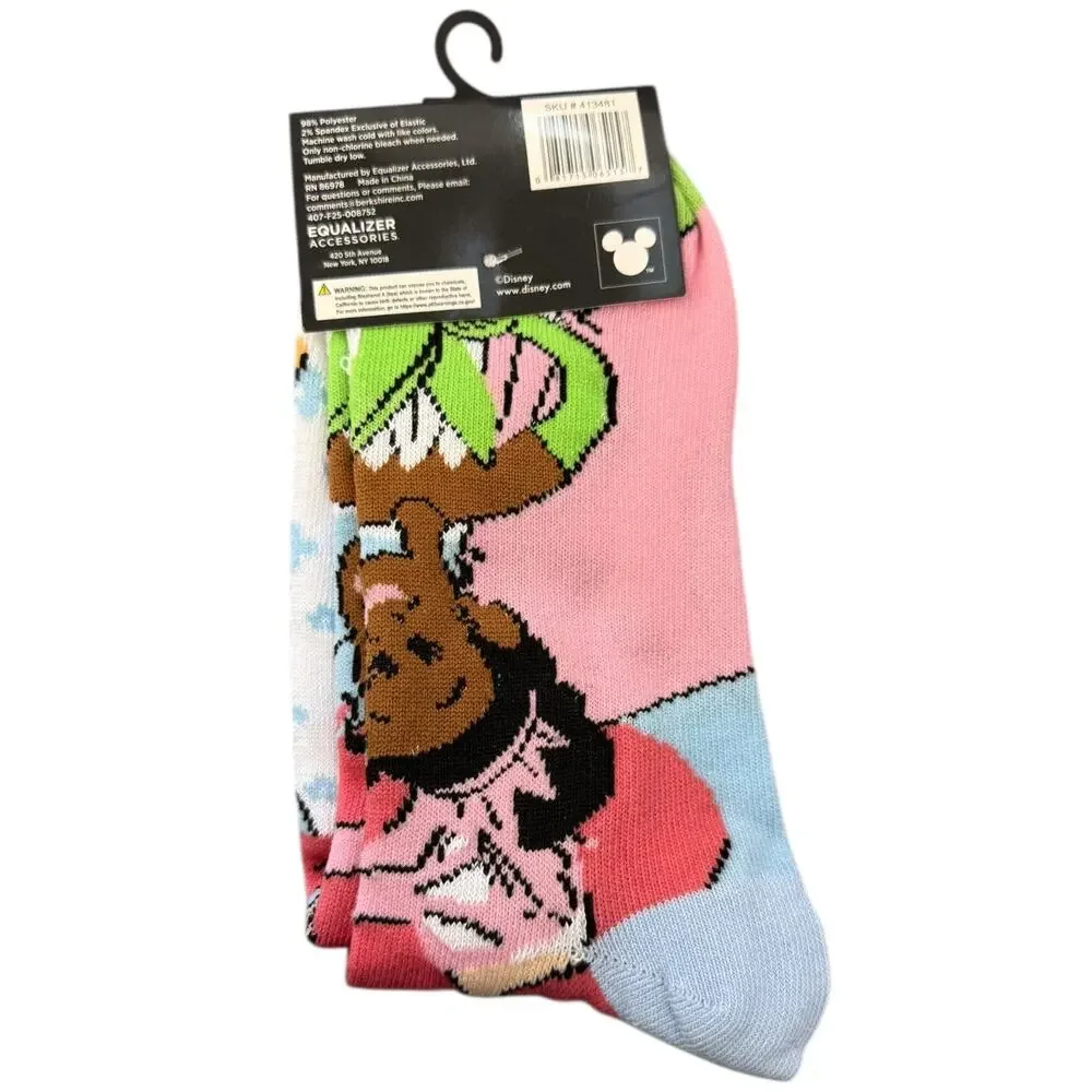 Disney Princess Cinderella Ariel Tiana Crew Socks Size 9-13